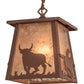 Meyda Lighting Cowboy & Steer 169617 10" Rust Pendant Light With Silver Mica Shade Glass