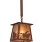 Meyda Lighting Cowboy & Steer 169617 10" Rust Pendant Light With Silver Mica Shade Glass