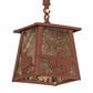 Meyda Lighting Cowboy & Steer 169618 10" Rust Pendant Light With Silver Mica Shade Glass