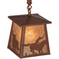 Meyda Lighting Cowboy & Steer 169618 10" Rust Pendant Light With Silver Mica Shade Glass