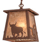 Meyda Lighting Cowboy & Steer 169618 10" Rust Pendant Light With Silver Mica Shade Glass
