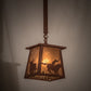 Meyda Lighting Cowboy & Steer 169620 10" Rust Pendant Light With Silver Mica Shade Glass