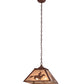 Meyda Lighting Cowboy & Steer 22" 2-Light Rust Pendant Light With Silver Mica Shade Glass