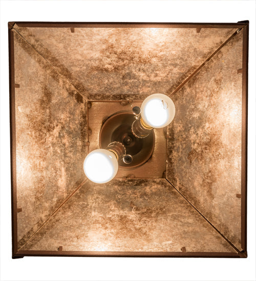 Meyda Lighting Cowboy & Steer 22" 2-Light Rust Pendant Light With Silver Mica Shade Glass
