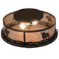 Meyda Lighting Cowboy & Steer 22" 2-Light Textured Black Flush Mount Light With Silver Mica Shade Glass