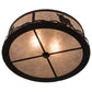 Meyda Lighting Cowboy & Steer 22" 2-Light Textured Black Flush Mount Light With Silver Mica Shade Glass
