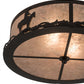 Meyda Lighting Cowboy & Steer 22" 2-Light Textured Black Flush Mount Light With Silver Mica Shade Glass