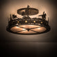 Meyda Lighting Cowboy & Steer 22" 4-Light Bronze Flush Mount Light With Silver Mica Shade Glass