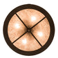 Meyda Lighting Cowboy & Steer 22" 4-Light Bronze Flush Mount Light With Silver Mica Shade Glass