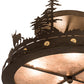 Meyda Lighting Cowboy & Steer 22" 4-Light Bronze Flush Mount Light With Silver Mica Shade Glass