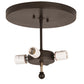 Meyda Lighting Cowboy & Steer 22" 4-Light Bronze Flush Mount Light With Silver Mica Shade Glass
