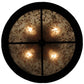 Meyda Lighting Cowboy & Steer 22" 4-Light Textured Black Flush Mount Light With Silver Mica Shade Glass