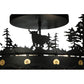 Meyda Lighting Cowboy & Steer 22" 4-Light Textured Black Flush Mount Light With Silver Mica Shade Glass