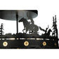 Meyda Lighting Cowboy & Steer 22" 4-Light Textured Black Flush Mount Light With Silver Mica Shade Glass