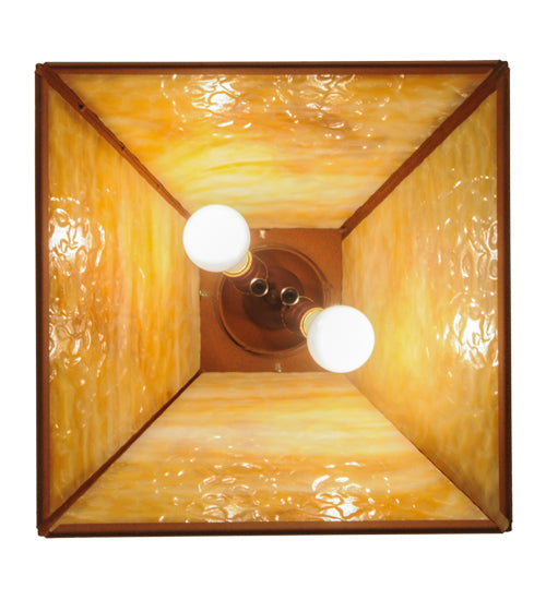 Meyda Lighting Cowboy & Steer 23" 2-Light Earth Pendant Light With Beige Art Shade Glass