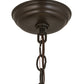Meyda Lighting Cowboy & Steer 23" 2-Light Timeless Bronze Pendant Light With Beige Shade Glass