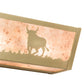 Meyda Lighting Cowboy & Steer 24" 4-Light Natural Brass Vanity Light With Silver Mica Shade Glass