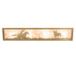 Meyda Lighting Cowboy & Steer 24" 4-Light Natural Brass Vanity Light With Silver Mica Shade Glass