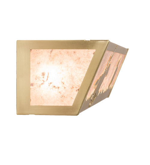 Meyda Lighting Cowboy & Steer 24" 4-Light Natural Brass Vanity Light With Silver Mica Shade Glass
