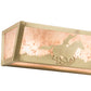 Meyda Lighting Cowboy & Steer 24" 4-Light Natural Brass Vanity Light With Silver Mica Shade Glass