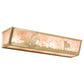 Meyda Lighting Cowboy & Steer 24" 4-Light Natural Brass Vanity Light With Silver Mica Shade Glass