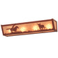 Meyda Lighting Cowboy & Steer 24" 4-Light Rust Vanity Light With Silver Mica Shade Glass