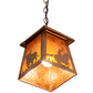 Meyda Lighting Cowboy & Steer 7" Metallic Bronze Pendant Light With Amber Mica Shade Glass