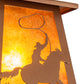 Meyda Lighting Cowboy & Steer 7" Metallic Bronze Pendant Light With Amber Mica Shade Glass