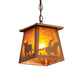 Meyda Lighting Cowboy & Steer 7" Metallic Bronze Pendant Light With Amber Mica Shade Glass