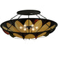 Meyda Lighting Cowette 42" 6-Light Timeless Bronze Semi-flush Mount Ceiling Light With Multi-Colored Shade Glass
