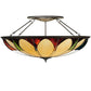 Meyda Lighting Cowette 42" 6-Light Timeless Bronze Semi-flush Mount Ceiling Light With Multi-Colored Shade Glass