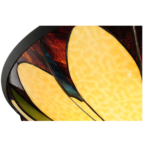 Meyda Lighting Cowette 42" 6-Light Timeless Bronze Semi-flush Mount Ceiling Light With Multi-Colored Shade Glass