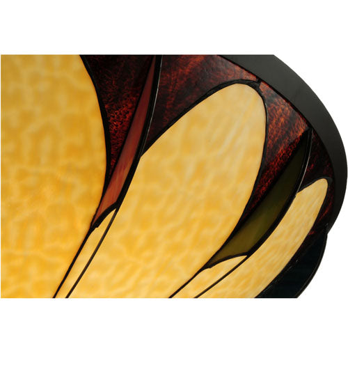 Meyda Lighting Cowette 42" 6-Light Timeless Bronze Semi-flush Mount Ceiling Light With Multi-Colored Shade Glass