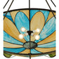 Meyda Lighting Cowette 43" 3-Light Mahogany Bronze Inverted Pendant Light With Multi-Colored Shade Glass