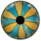 Meyda Lighting Cowette 43" 3-Light Mahogany Bronze Inverted Pendant Light With Multi-Colored Shade Glass