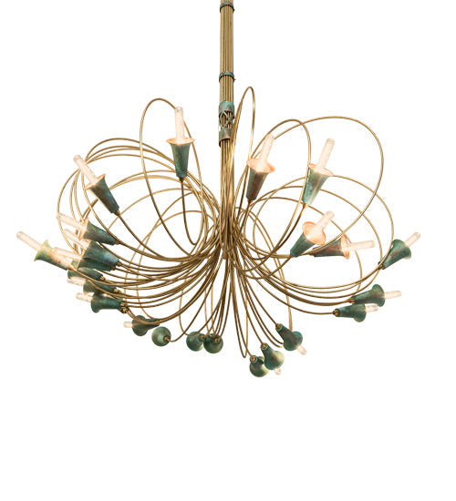 Meyda Lighting Coyle Logan 42" 24-Light Brushed Brass & Verdigris Copper Chandelier