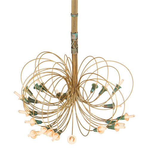 Meyda Lighting Coyle Logan 42" 24-Light Brushed Brass & Verdigris Copper Chandelier