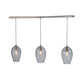 Meyda Lighting Crackle Orb 44" 3-Light Brushed Nickel Island Pendant Light With Clear Crackle & Sapphire Tint Shade Glass
