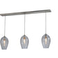 Meyda Lighting Crackle Orb 44" 3-Light Brushed Nickel Island Pendant Light With Clear Crackle & Sapphire Tint Shade Glass