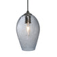 Meyda Lighting Crackle Orb 44" 3-Light Brushed Nickel Island Pendant Light With Clear Crackle & Sapphire Tint Shade Glass