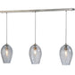 Meyda Lighting Crackle Orb 44" 3-Light Brushed Nickel Island Pendant Light With Clear Crackle & Sapphire Tint Shade Glass
