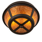 Meyda Lighting Craftsman 13" 2-Light Oil Rubbed Bronze Prime Flush Mount Light With Amber Mica Shade Glass