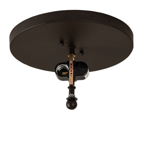 Meyda Lighting Craftsman 13" 2-Light Oil Rubbed Bronze Prime Flush Mount Light With Amber Mica Shade Glass