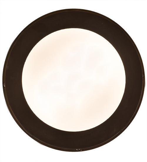 Meyda Lighting Craftsman 14" 2-Light Craftsman Brown Flush Mount Light With Jade Purple & Frosted Clear Shade Glass