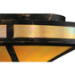 Meyda Lighting Craftsman 16" 2-Light Antique Black Prime Flush Mount Light With Beige Iridescent Shade Glass