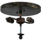 Meyda Lighting Craftsman 16" 2-Light Antique Black Prime Flush Mount Light With Beige Iridescent Shade Glass