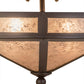 Meyda Lighting Craftsman 16" 2-Light Cafe Noir Prime Flush Mount Light With Silver Mica Shade Glass