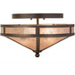Meyda Lighting Craftsman 16" 2-Light Cafe Noir Prime Flush Mount Light With Silver Mica Shade Glass