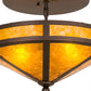 Meyda Lighting Craftsman 16" 2-Light Mahogany Bronze Semi-flush Mount Light With Amber Mica Shade Glass