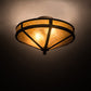 Meyda Lighting Craftsman 16" 2-Light Oil Rubbed Bronze Prime Flush Mount Light With Amber Mica Shade Glass